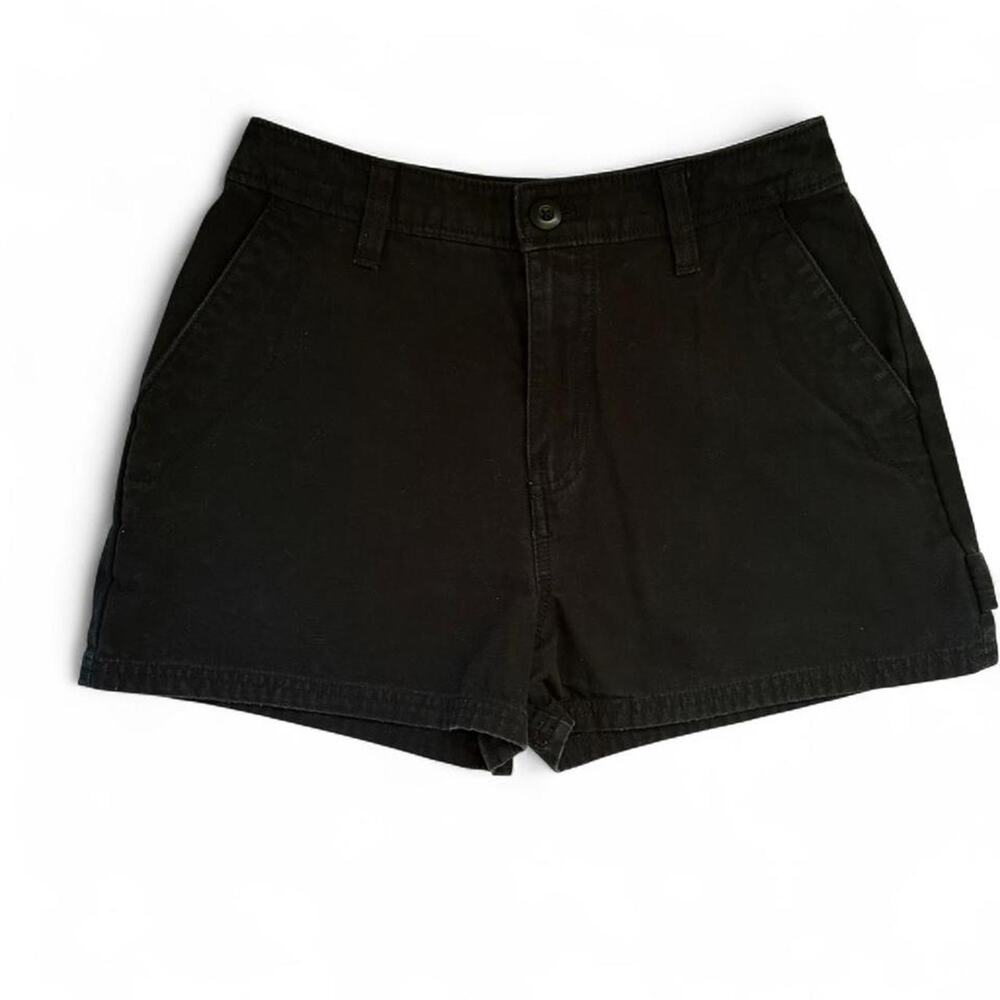 Vans black denim mini shorts